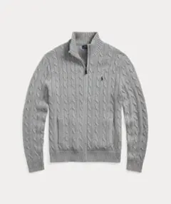 【正規品】☆新品ラルフローレンジップ綿セーターRalphLaurenグレー