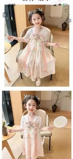 子供用 漢服風 ドレス ワンピース　刺繍入り130cmのサムネイル