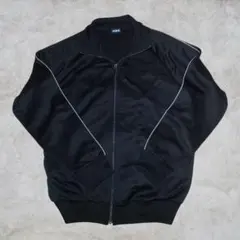 90s　old uniqlo トラックジャケット　ジップアップ　黒　紺タグ