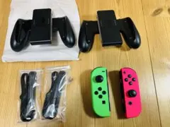 【訳あり】Nintendo Switch ジョイコン グリーン ピンク グリップ