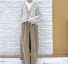 スタディオクリップ　ツイード調　カーディガン　5ゲージツィーディーカーディガン