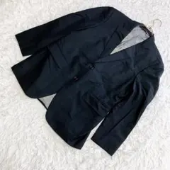 ★ジュンコシマダ★スーツジャケット【L】ウール100% 内ポッケ 黒 AB5