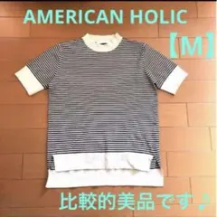 アメリカンホリック 半袖　ボーダー　ハイネック　【M】