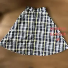 ハニーズグラシアチェック柄フレアスカート ネイビー/イエロー　M
