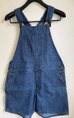 デニムショートオーバーオール　デニムブルー