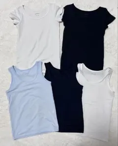 ユニクロ　キッズ　エアリズム　肌着　下着　ノースリーブ　半袖　メッシュ　100