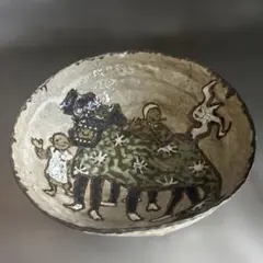 821『烏帽子を被った兎 皿』鳥獣戯画　/骨董品 古美術 古玩 アンティーク 821『烏帽子を被った兎 皿』鳥獣戯画 /骨董品 古美術 古玩