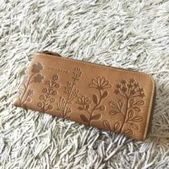 zucchero 長財布 花柄 ブラウン　ベージュ　ズッケロ　L字ファスナーのサムネイル
