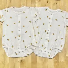 フルーツ柄　ワッフル　ロンパース 60-70cm 2枚セット