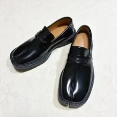 【未使用】足袋デザイン 厚底ローファー ブラック レースアップ【ノーブランド】