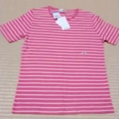 ピンク　ボーダー　半袖　ティーシャツ