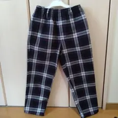 チェック柄 裏起毛長ズボン 140サイズ