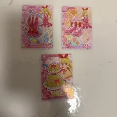 アイカツ　ピンクステージベスト　ピンクステージシューズ　小花柄イエローワンピ