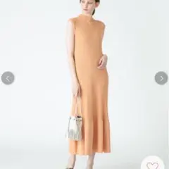 allureville リネンライクワンピース 1 ベージュ ノースリーブ - メルカリ
