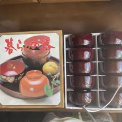 木樹【会津形汁椀春慶木目】10客セット