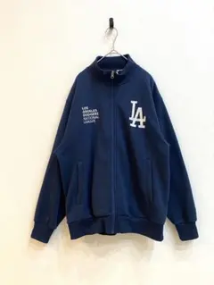 【完売品】MLB ドジャース 刺繍 ジャージ パーカー ネイビー Lサイズ