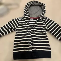 【80】Petit Bateau フード付きトレーナー 18m ネイビー