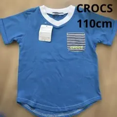crocs 半袖Tシャツ ブルー ボーダーポケットのサムネイル