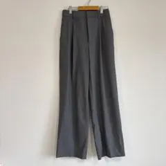 【美品】UNIQLO タックワイドパンツ グレー Sサイズ