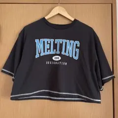 MELTING ロゴ カレッジ風 半袖 Tシャツ Lサイズ レディーストップス