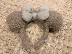 【ディズニー】ミニー カチューシャ② ブルー×ブラックスパンコール リボン