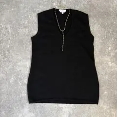 MaxMara 白タグ　黒 Vネック ノースリーブ M カシミヤ混