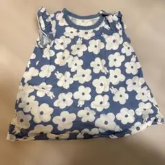 【L】花柄フリル袖Tシャツ（青色）ミッフィUNIQLOサイズ90