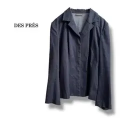 【DES PRES】比翼ボタン 薄手 コットン混ジャケット ネイビー　日本製のサムネイル