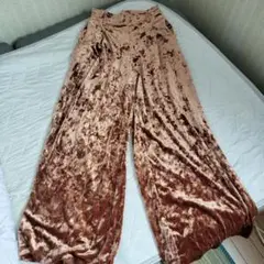 ベロア ワイドパンツ