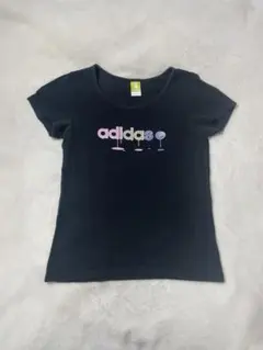 adidas カラフルロゴ 半袖Tシャツ 黒 Mサイズ