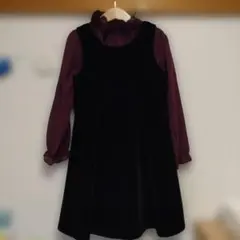 キッズ用 ドッキングワンピース ベロア調