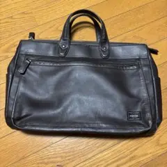 PORTER ダークブラウン レザー ビジネスバッグ