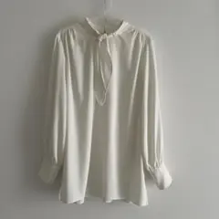 美品UNITED ARROWS GREEN RXバルーンスリーブリボンブラウス