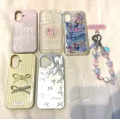 iPhone16 ケース5点セット ストラップ付き♪ お値下げ、即買いOKです!