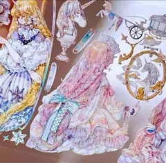 巻き売り　白日甜夢［PET虹光版］海外マステ　樹下下下　本初原创工作　コラージュ