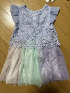 カラフルドレス フリル袖 星型レース 120cm