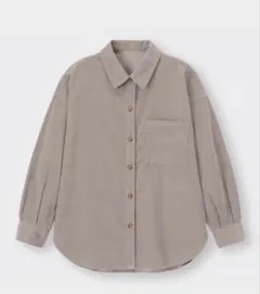 【GU】コーデュロイオーバーサイズシャツ（グレー）