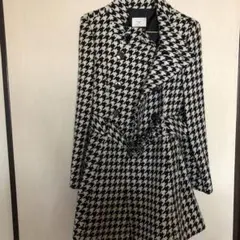 ハウンドトゥース柄トレンチコート 良品