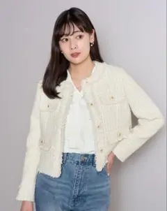 美品 herlipto Grace Tweed Jacket ジャケットのサムネイル
