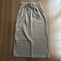 レディース　フリー　ロングスカート　裏起毛　グレー