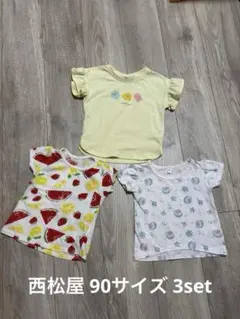 ‪ෆ‪‪ベビー服 西松屋 女の子 90サイズ Tシャツ3set 保育園着ෆ‪のサムネイル