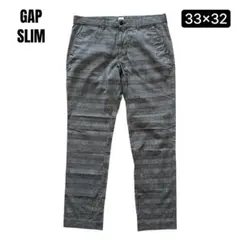 GAP　ギャップ　スリムストレートスラックス　パンツ　チェック柄　33 × 32のサムネイル