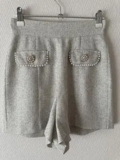 evelyn ポイントビジューショーパン パンツ