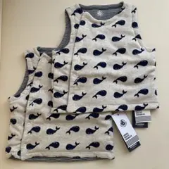 新品タグ付き　プチバトー　リバーシブルベスト　2点セット