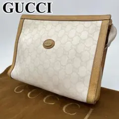 GUCCI セカンドバッグ クラッチバッグ ポーチ GG柄 plus ロゴ金具