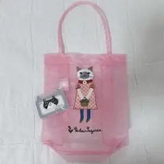 KUSUGURU JAPAN 猫刺繍トートバッグ＆ブローチセット 猫グッズ