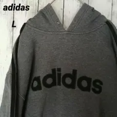 adidas アディダス プルオーバーパーカー O グレー 刺繍ロゴ