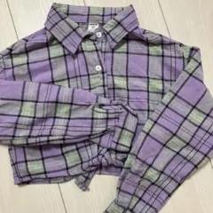 SHEIN 8Y クロップドチェックシャツ