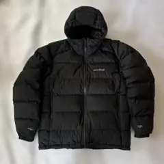 極美品 モンベル パーマフロストライトダウンパーカ XL 黒 ゴアテックス 防風