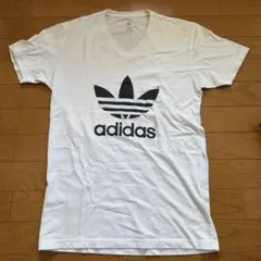 adidas アディダス Vネック Tシャツ ホワイト トレフォイル